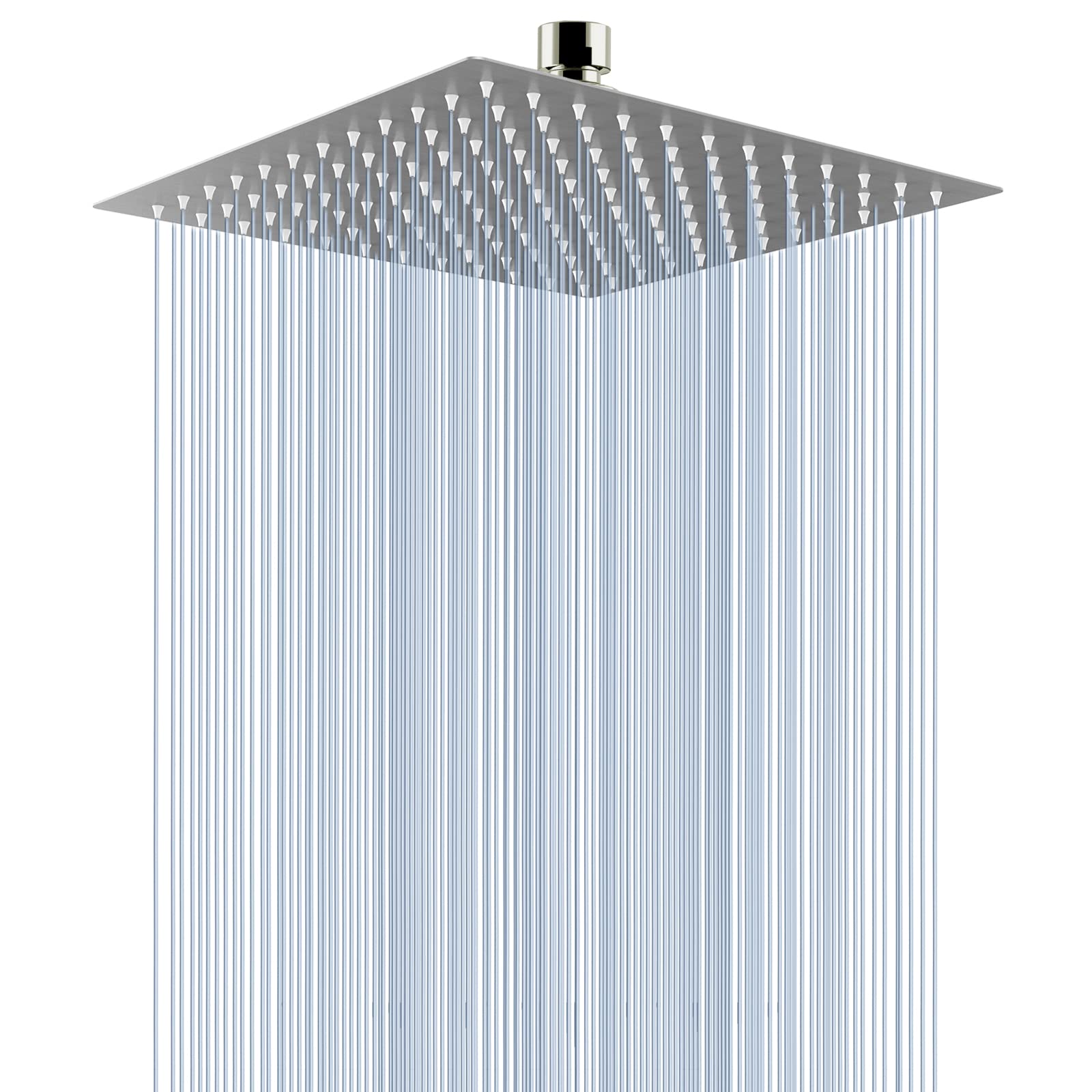 Voolan rain shower head 10-inch brushed nickel delivers wide, spa-like coverage