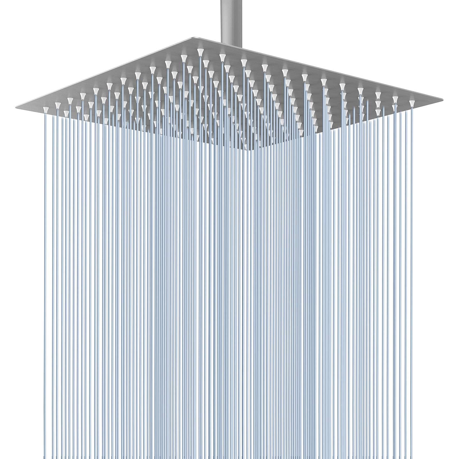 Voolan rain shower head 12-inch brushed nickel for wide coverage