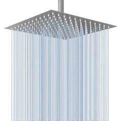 Voolan rain shower head 12-inch brushed nickel for wide coverage