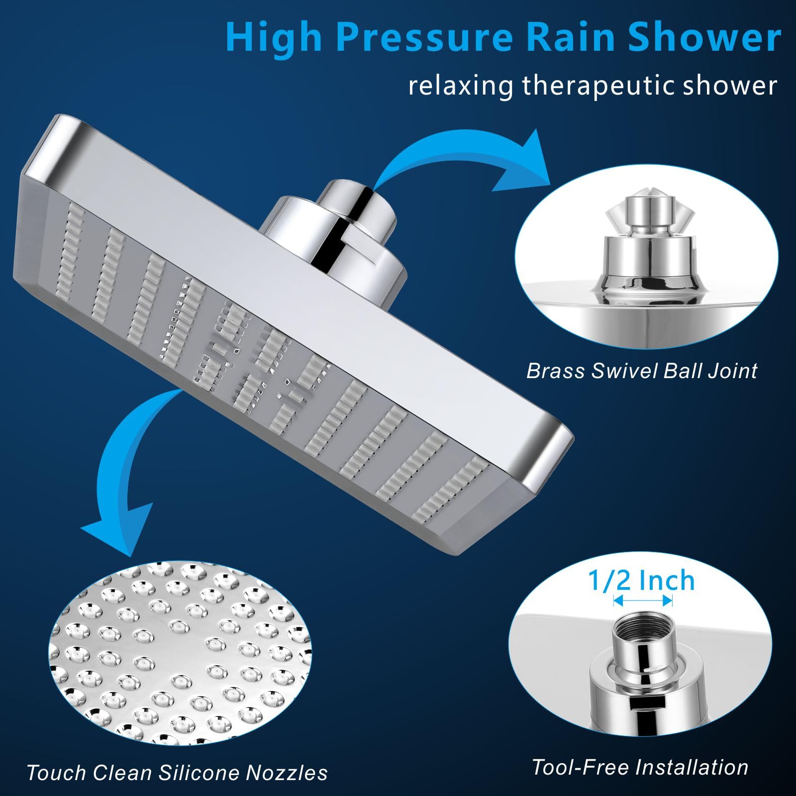 Voolan shower head with air in technology for strong balanced spray