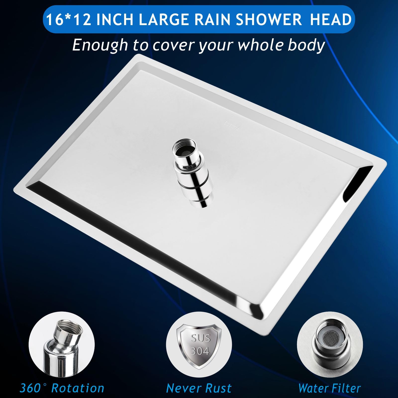 Voolan shower head demonstrates two-person coverage for shared showers.