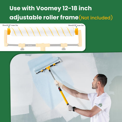 Voomey 18-inch roller offers threefold coverage for large surfaces.