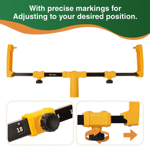 Voomey adjustable 12 to 18 roller frame enabling quick project adjustments.