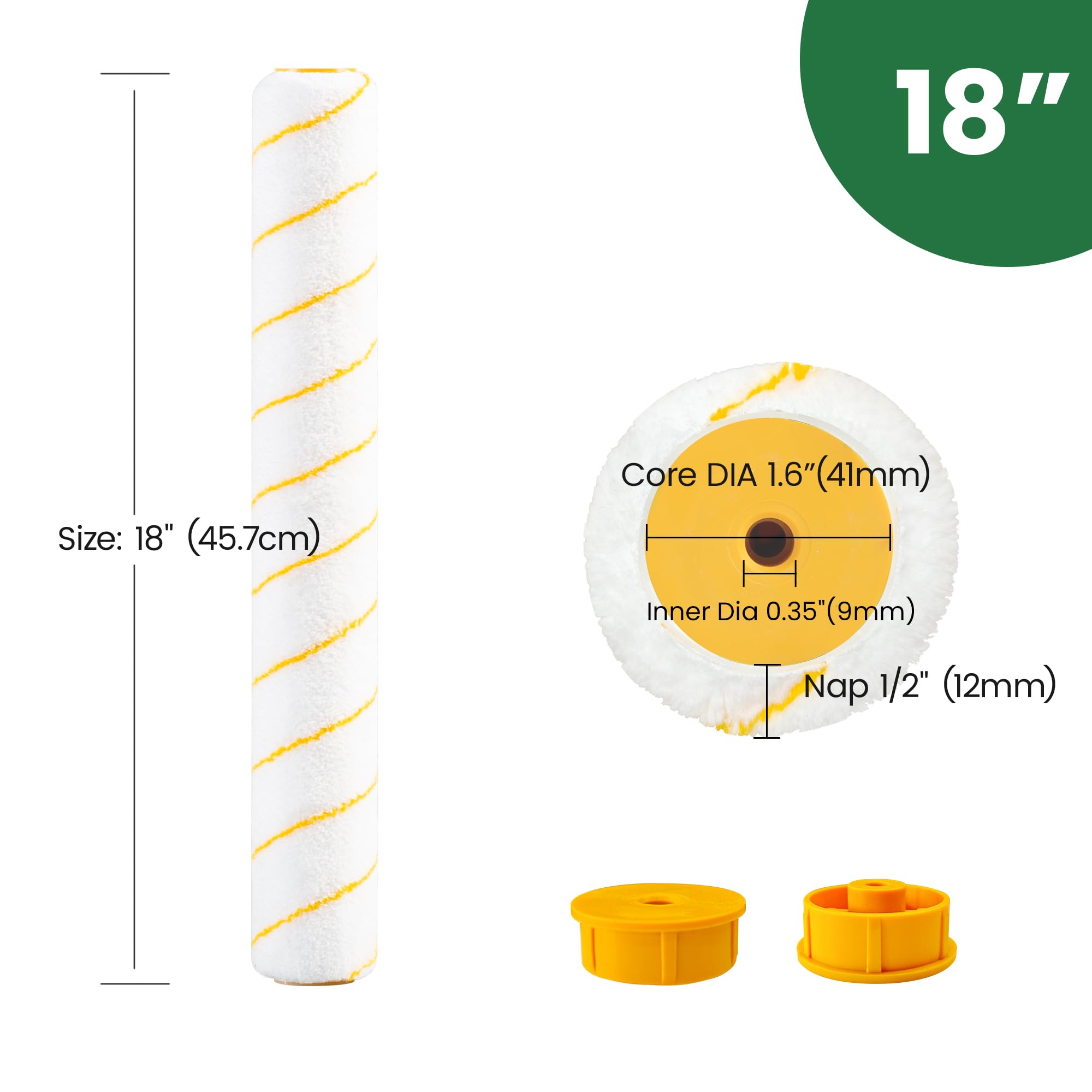 Voomey microfiber roller close-up shows durable fibers.