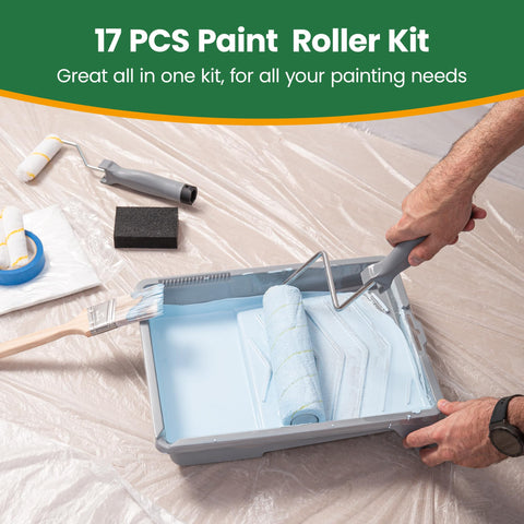 Voomey paint roller frame and trays for stable, even application