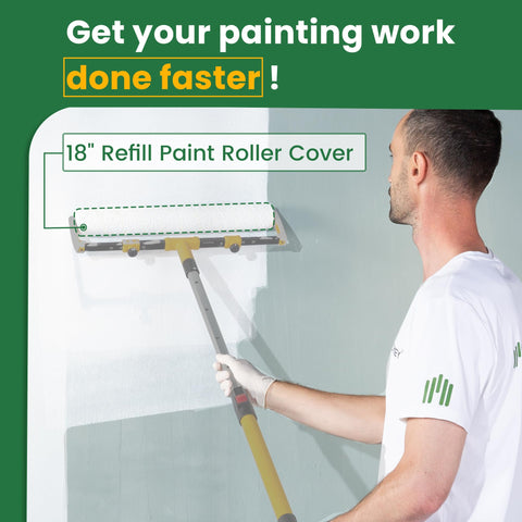 Voomey roller with high absorption for even paint release.