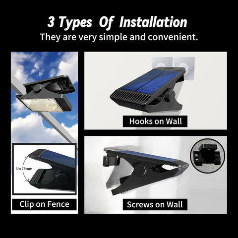 Voominhtec clip-on solar light detects motion up to 24 feet