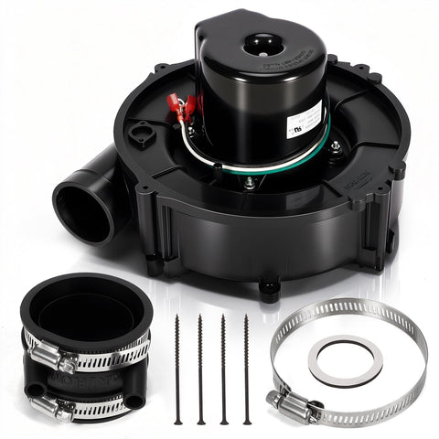 VORGENS 1014338 draft inducer motor front view with compact ECM design for compatible furnaces.