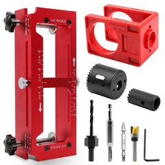 Vorhixa hinge jig overview showing precise alignment for mortising.