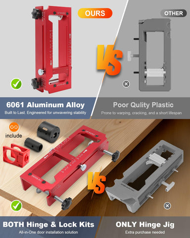 Vorhixa hinge template demonstrating 2.5–5 in mortises on hinges.