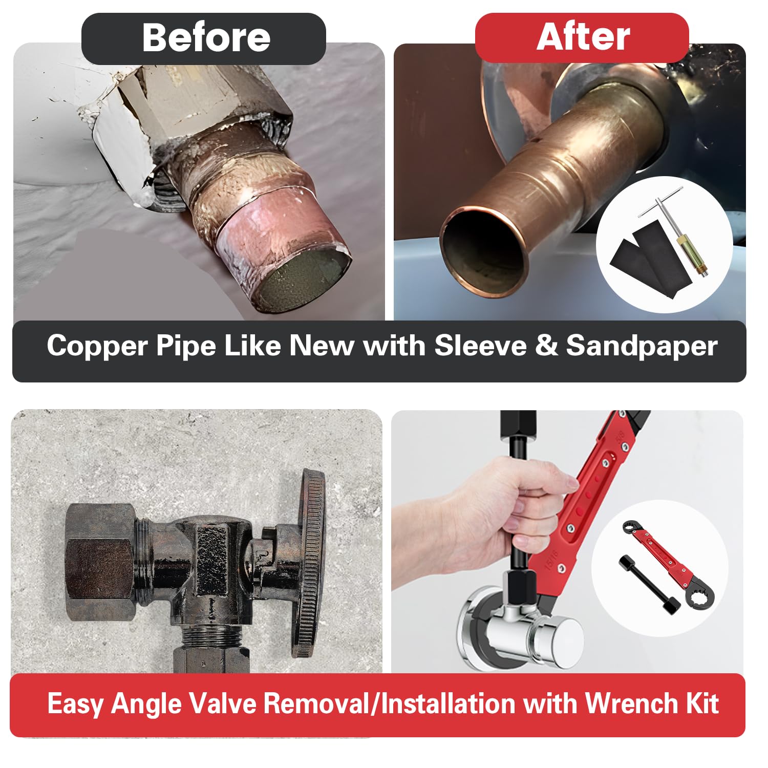 Vorhixa sandpaper cleans rust to prep surfaces for seals.