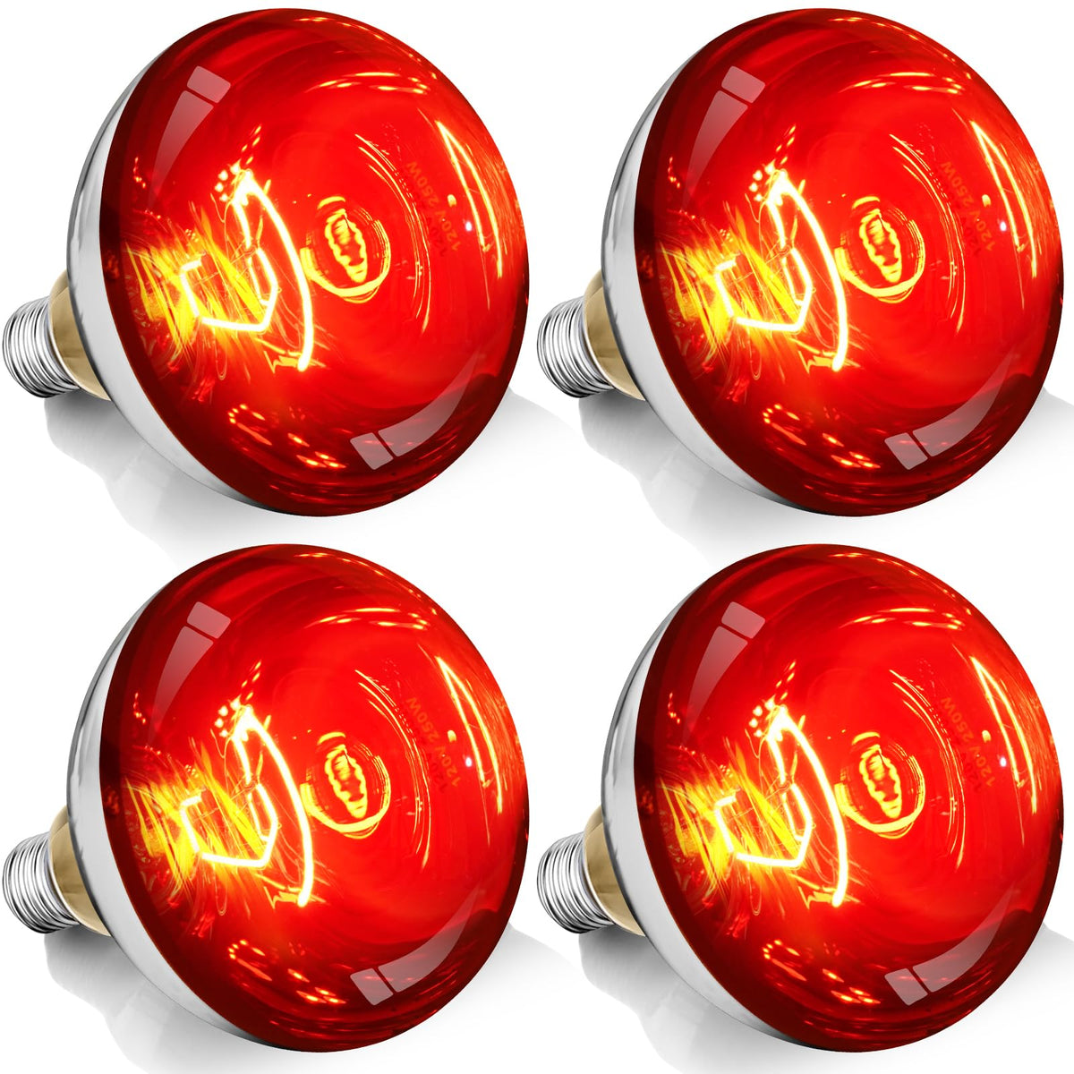 VORIGY 250W R40 red heat lamp bulb delivering steady warmth for small animals
