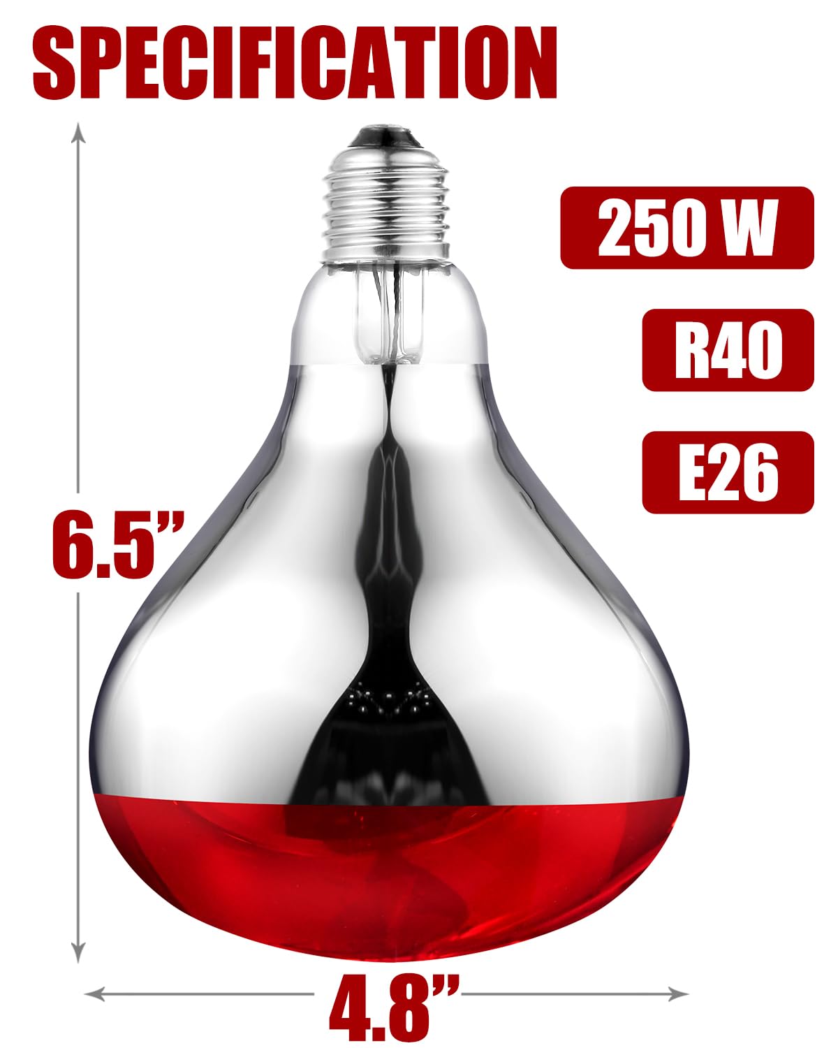 VORIGY heat lamp with aluminum reflector for even heat distribution