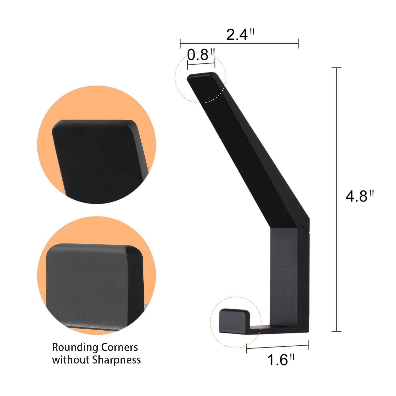 VOROMADU anodized black finish closeup highlights rustproof aluminum and sleek design.