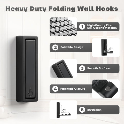 VOSEPO heavy-duty zinc alloy hook withstands daily use in busy entryways
