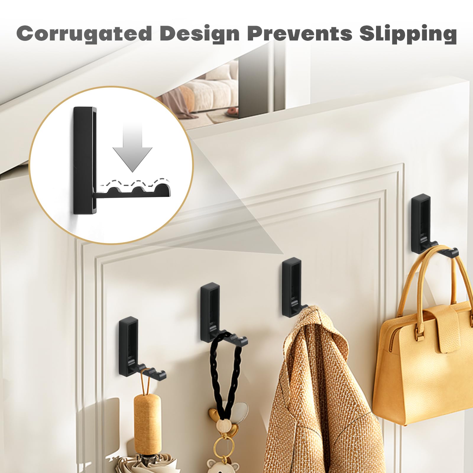 VOSEPO matte black finish hooks blend with modern decor
