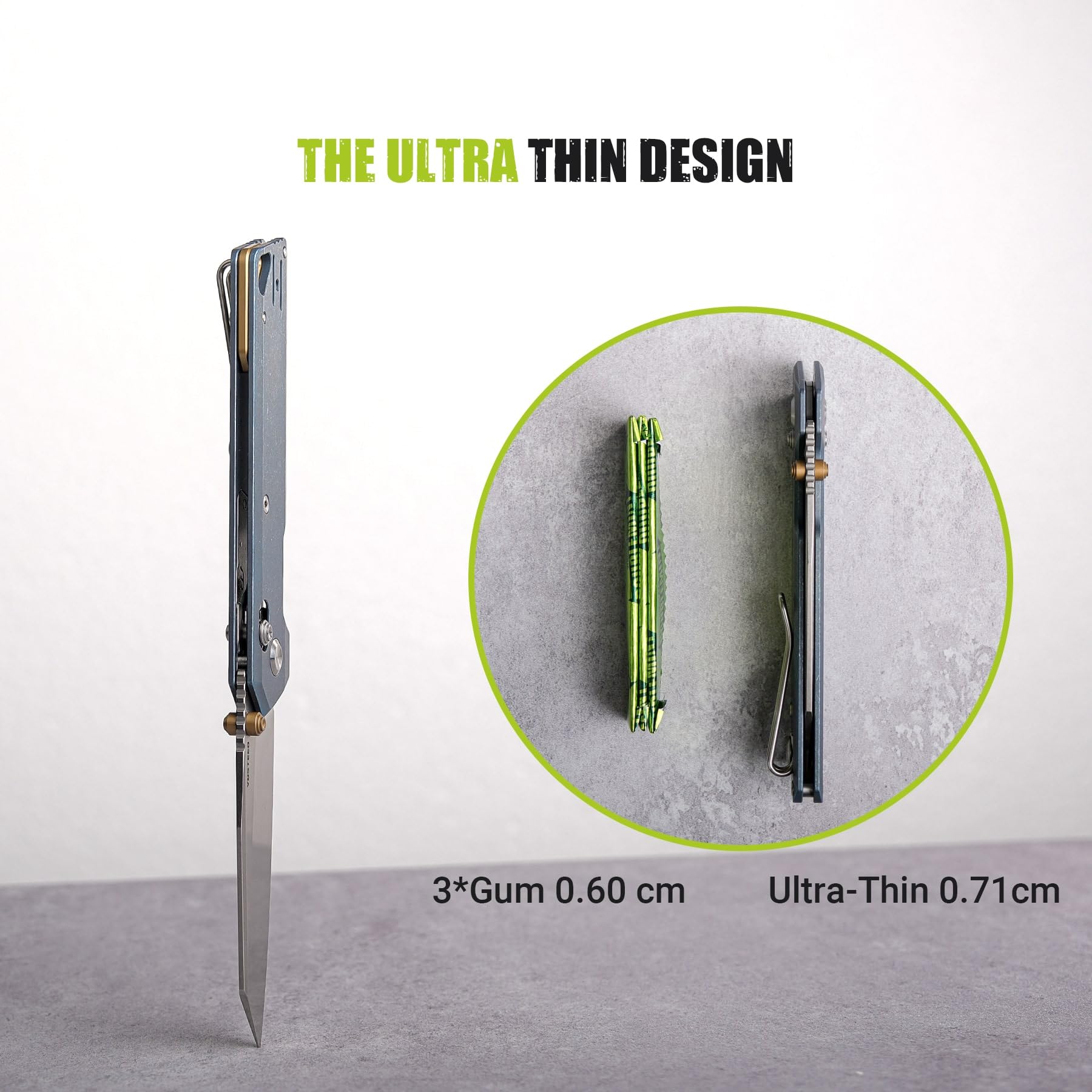 Vosteed Parallel anodized titanium handle shows color shifts for stylish daily carry.