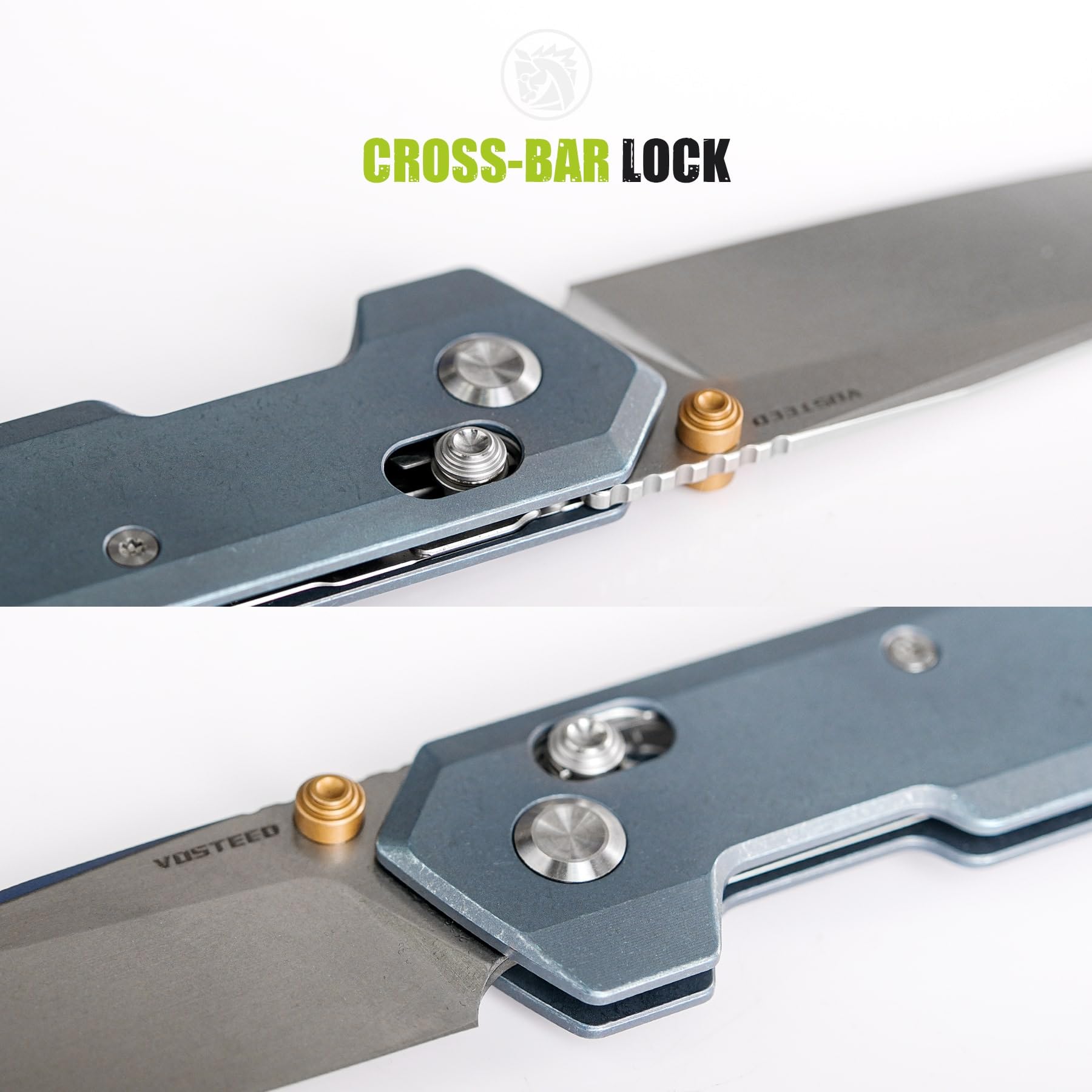 Vosteed Parallel golden thumb stud adds easy one-handed opening in any setting.