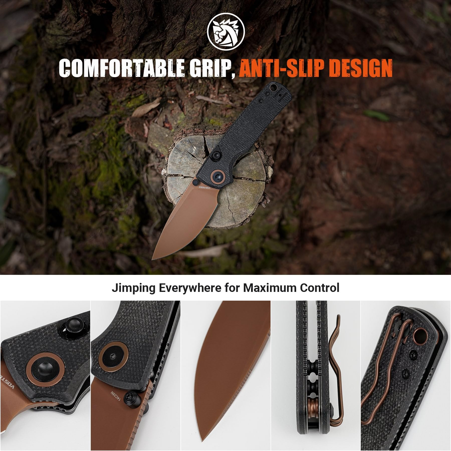 Vosteed Porcupine blade belly designed for efficient slicing