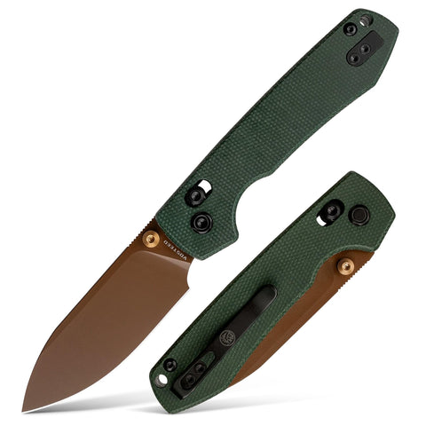 Vosteed Raccoon blade close-up in copper-dune finish highlighting durable edge.