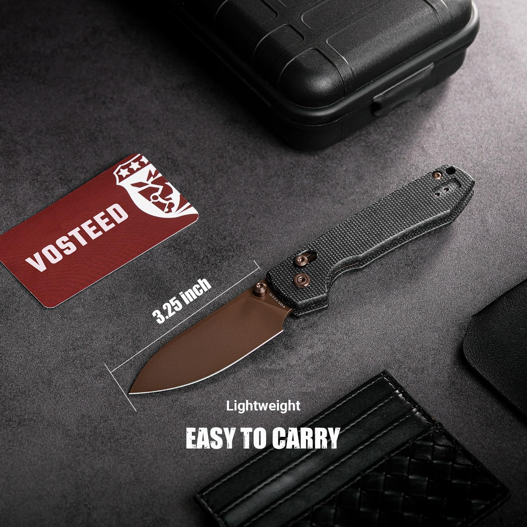 Vosteed Raccoon rose gold blade with corrosion resistance for everyday cutting.