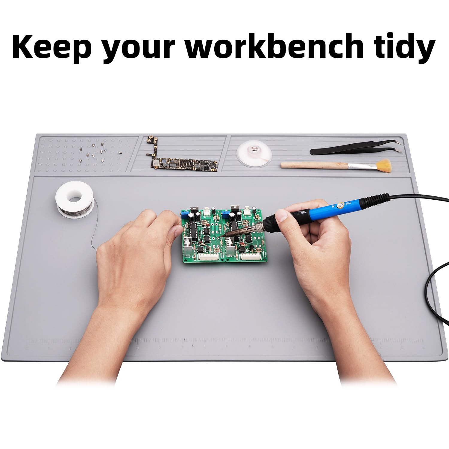 VOTCT soldering mat easy clean surface after projects.