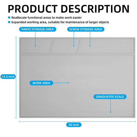 VOTCT soldering mat edge view demonstrates durable, non-slip surface for precise work.