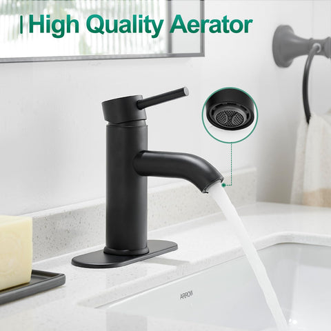 VOTON matte black faucet handle close-up highlighting single-lever control