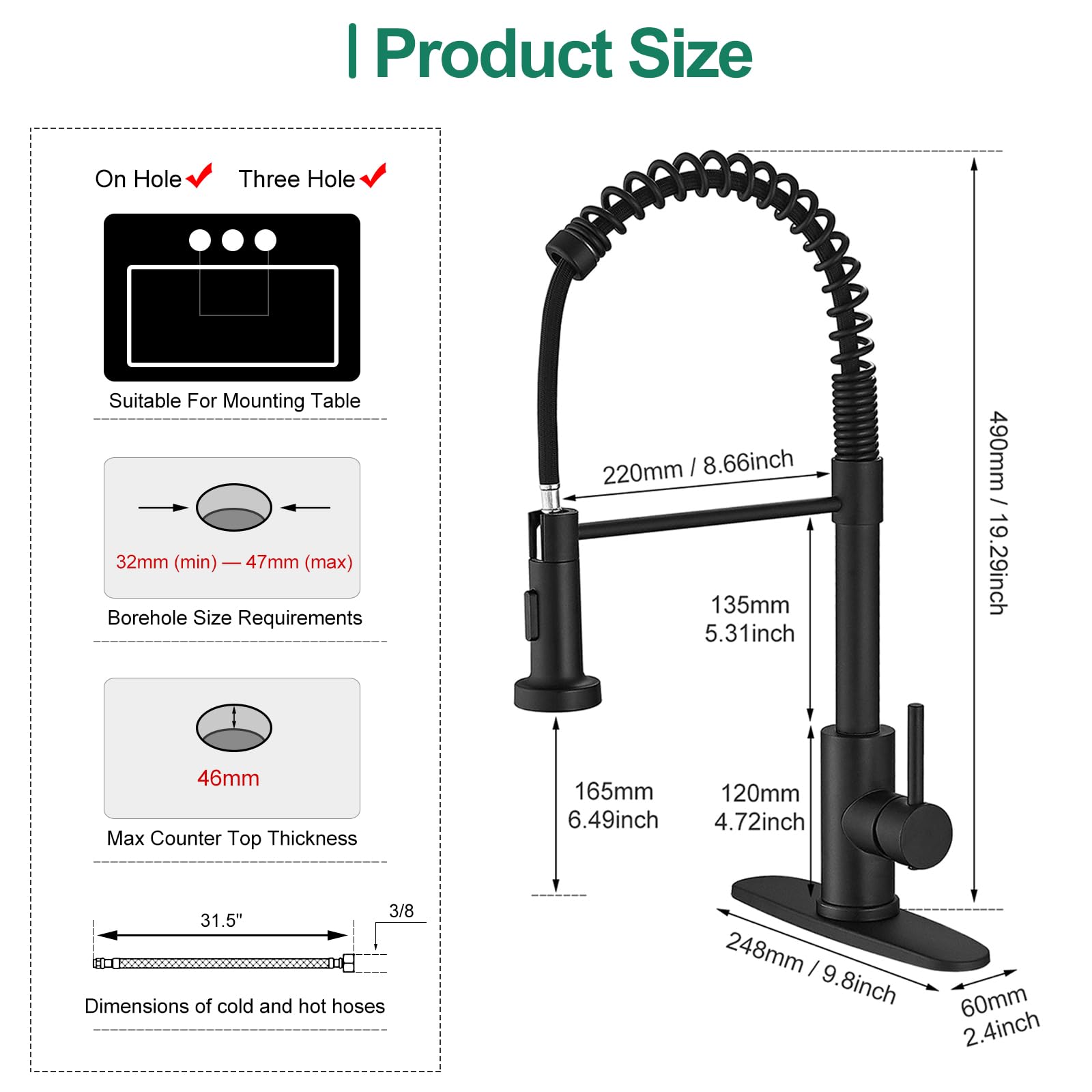 VOTON braided hose with filter screen reduces leaks and impurities.