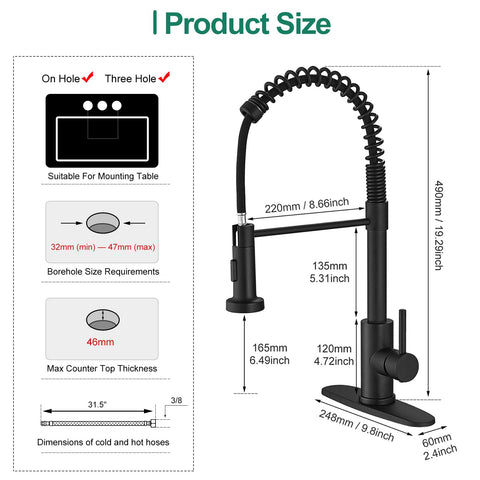 VOTON braided hose with filter screen reduces leaks and impurities.