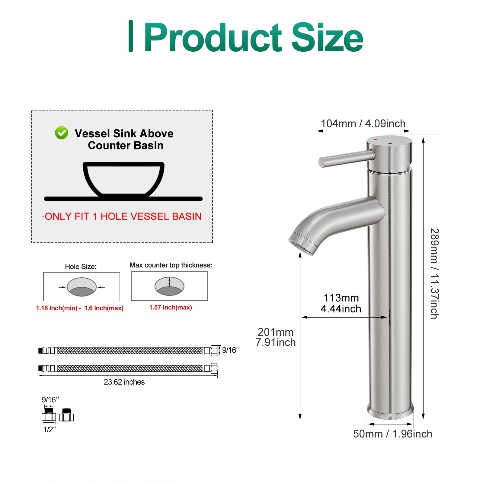 VOTON ceramic cartridge delivers drip-free performance for steady use.