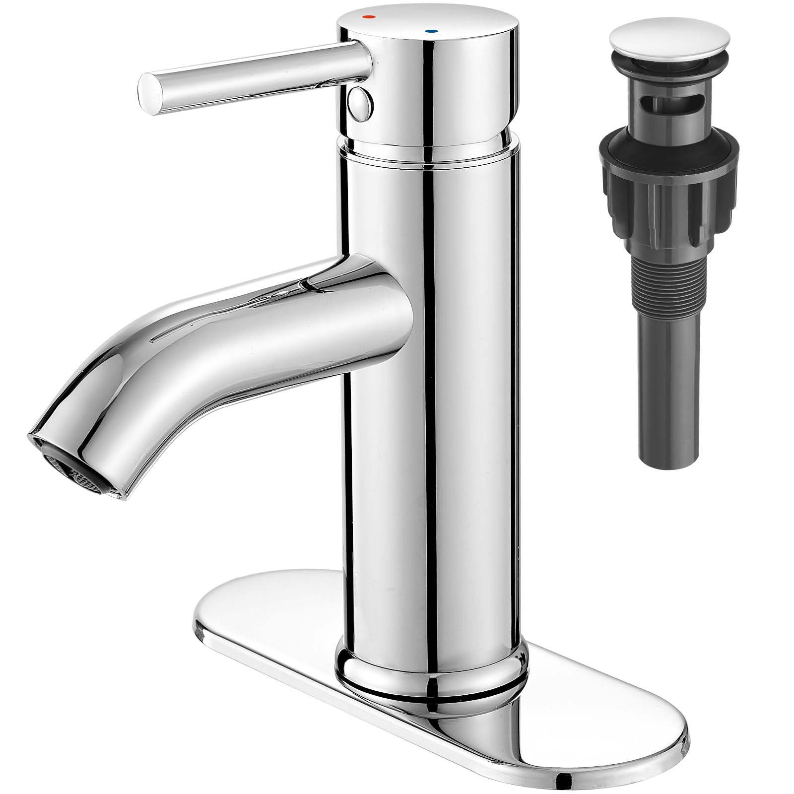 VOTON chrome bathroom faucet 1hole for simple installation and modern shine.