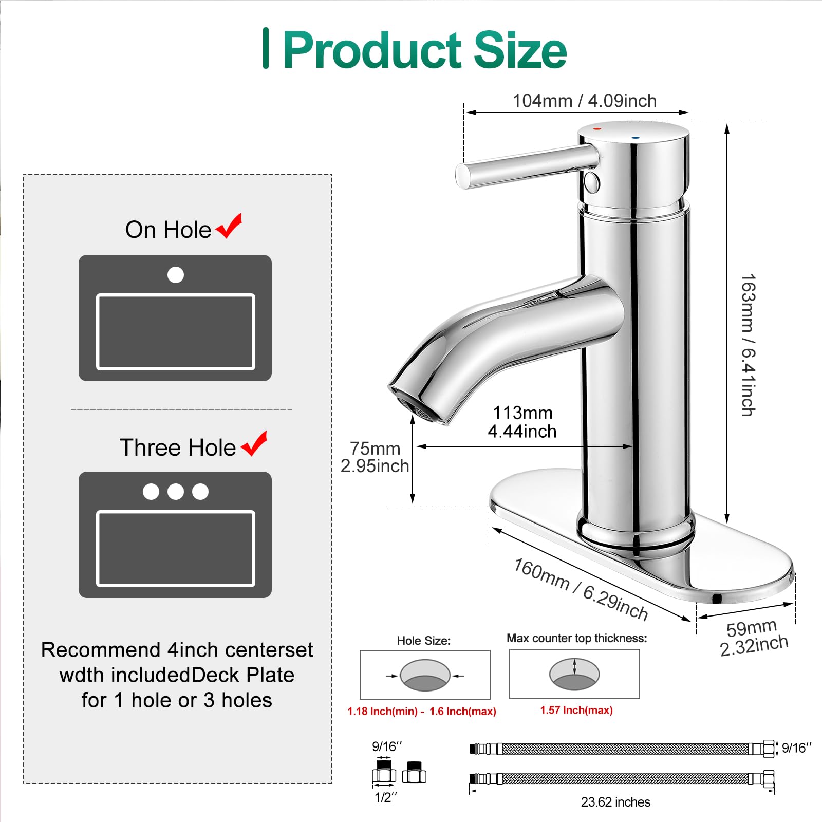 VOTON faucet installation hoses included enable quick, plug-and-play installation