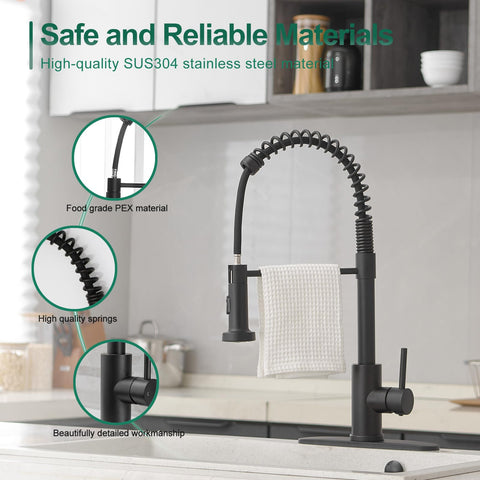 VOTON high-arc spout with 360° swivel for easy filling and rinsing.