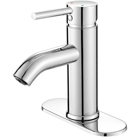 VOTON modern bathroom faucet chrome closeup shows drip-free operation and durable construction