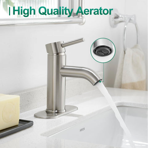 VOTON one-hole sink faucet with deck plate for streamlined installation
