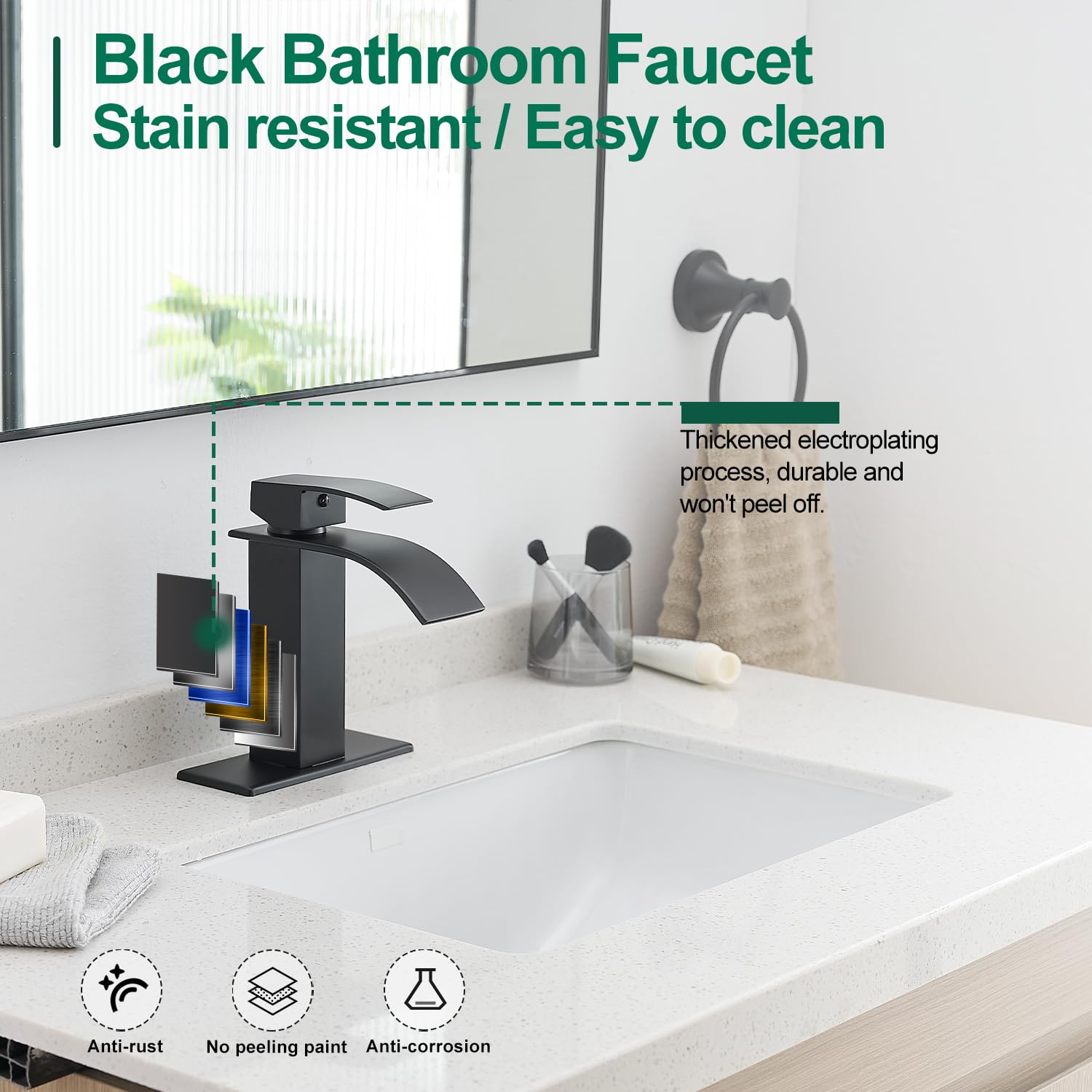 VOTON RV sink faucet in matte black fits compact spaces with style.