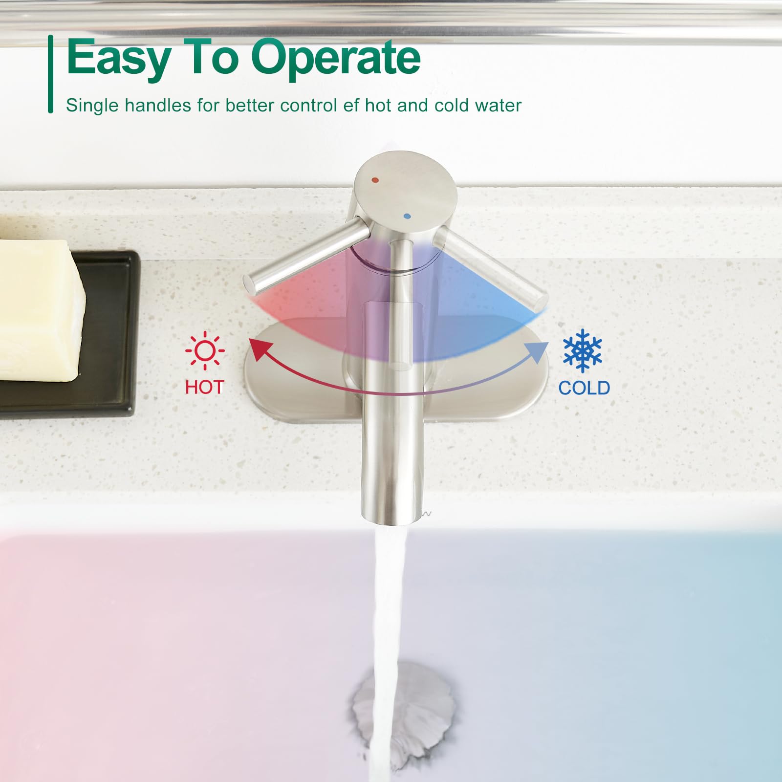 VOTON single lever control provides precise temperature and flow
