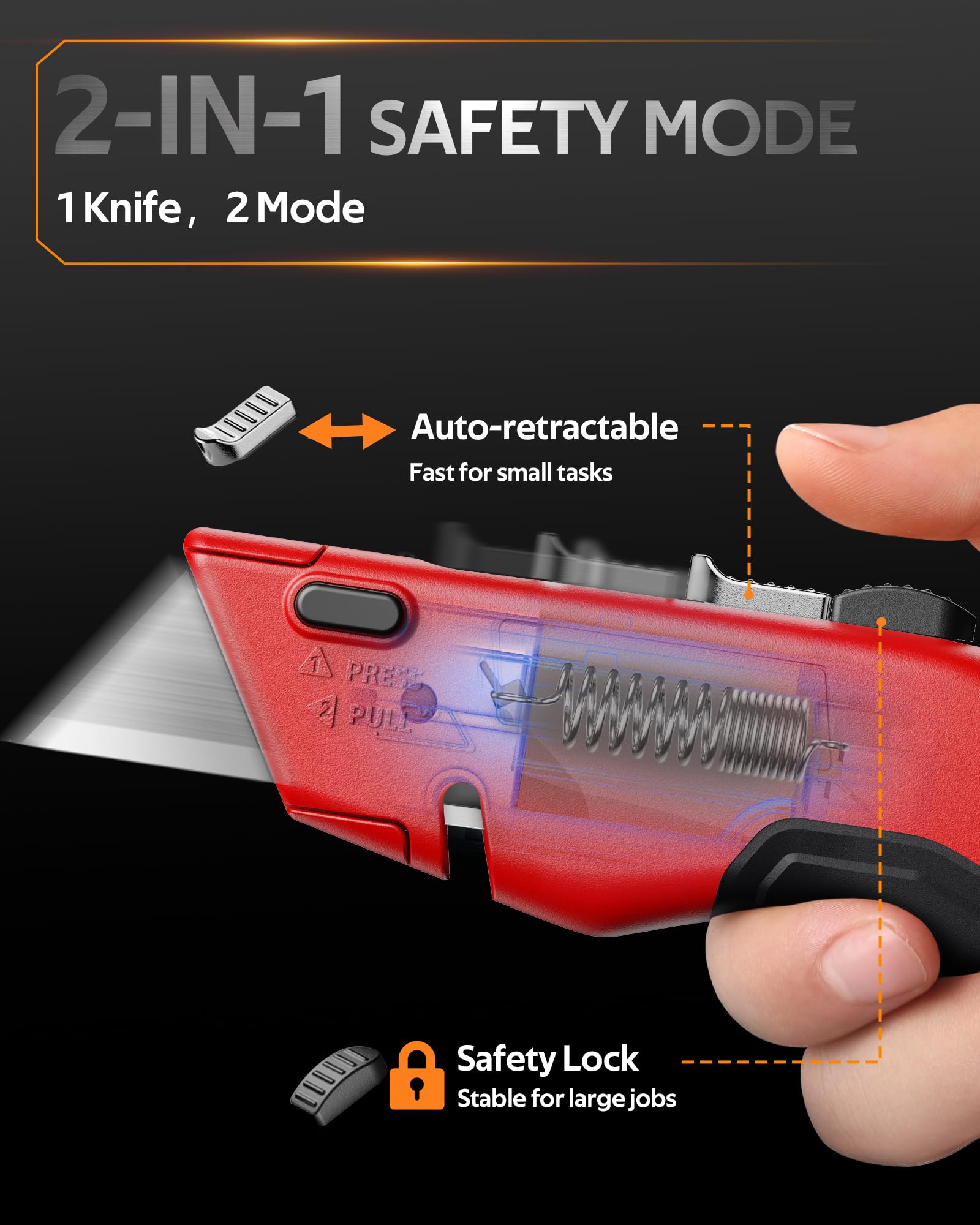 VOTREK box cutter auto retract enables quick, contact-free box opening.
