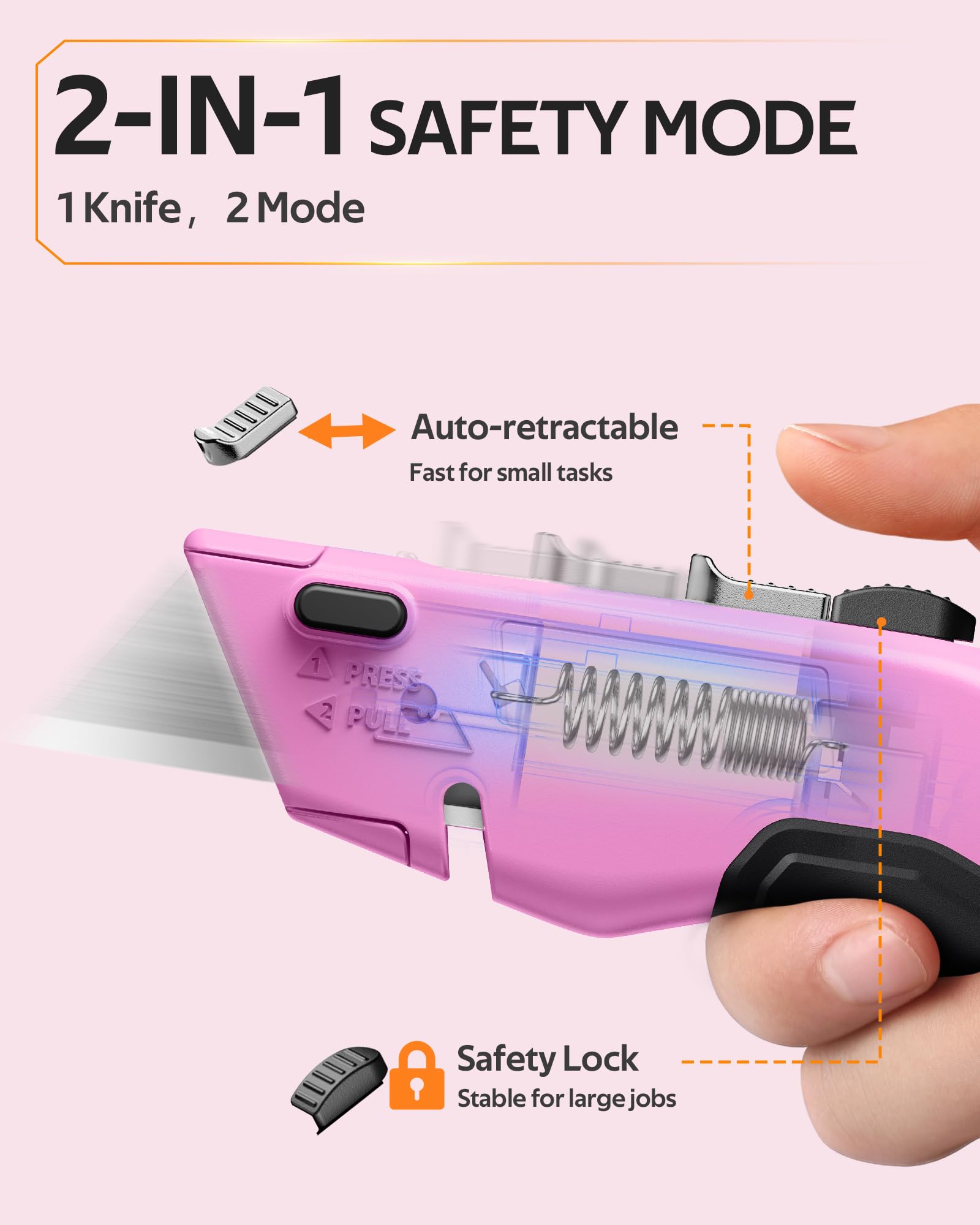 VOTREK box cutter safety lock engaged in retractable position