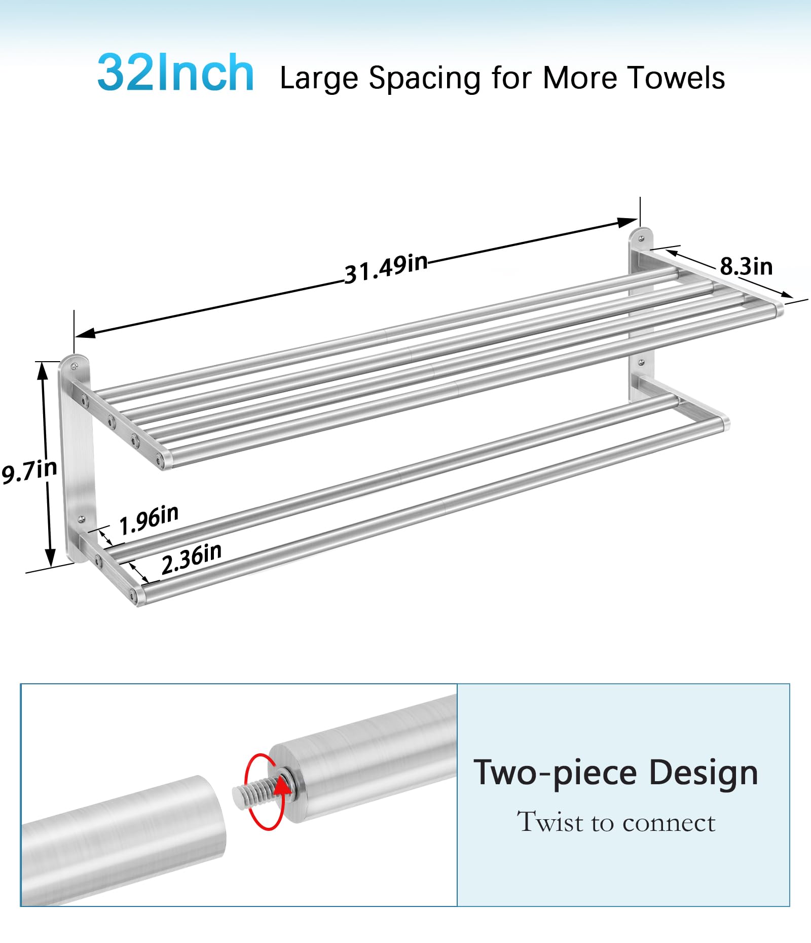 VOTZAAQ stainless steel towel storage keeps towels organized and dry