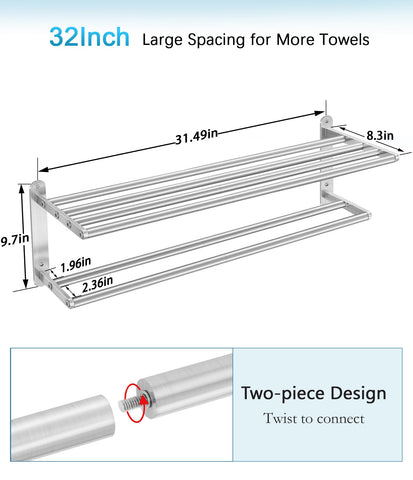 VOTZAAQ stainless steel towel storage keeps towels organized and dry