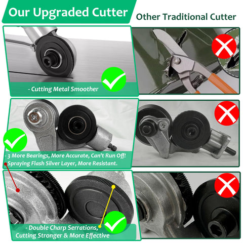 VOUSXLLEZ electric drill plate cutter in use for faster metal cutting with less effort
