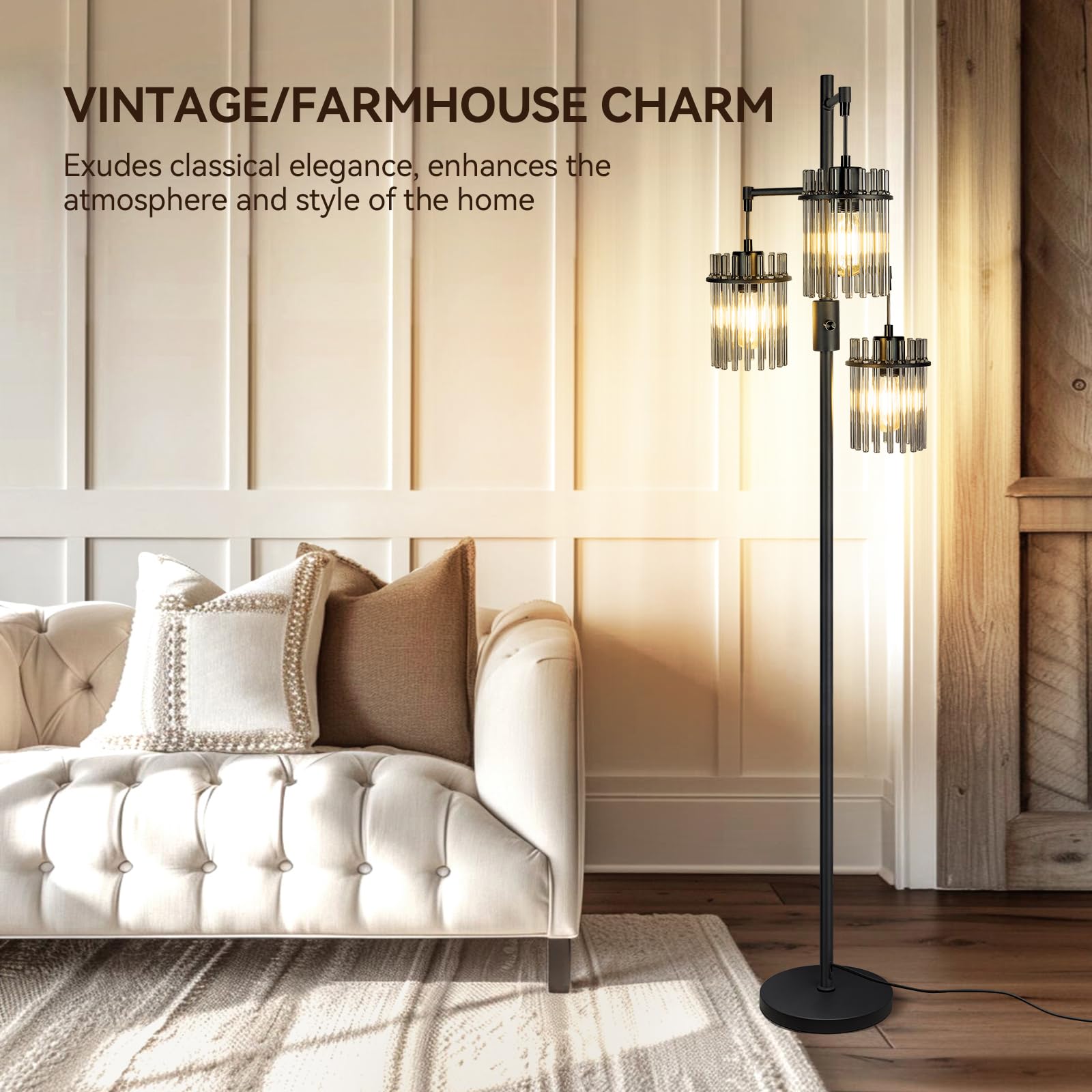 VOUTOORO black metal pole adds a bold modern touch.