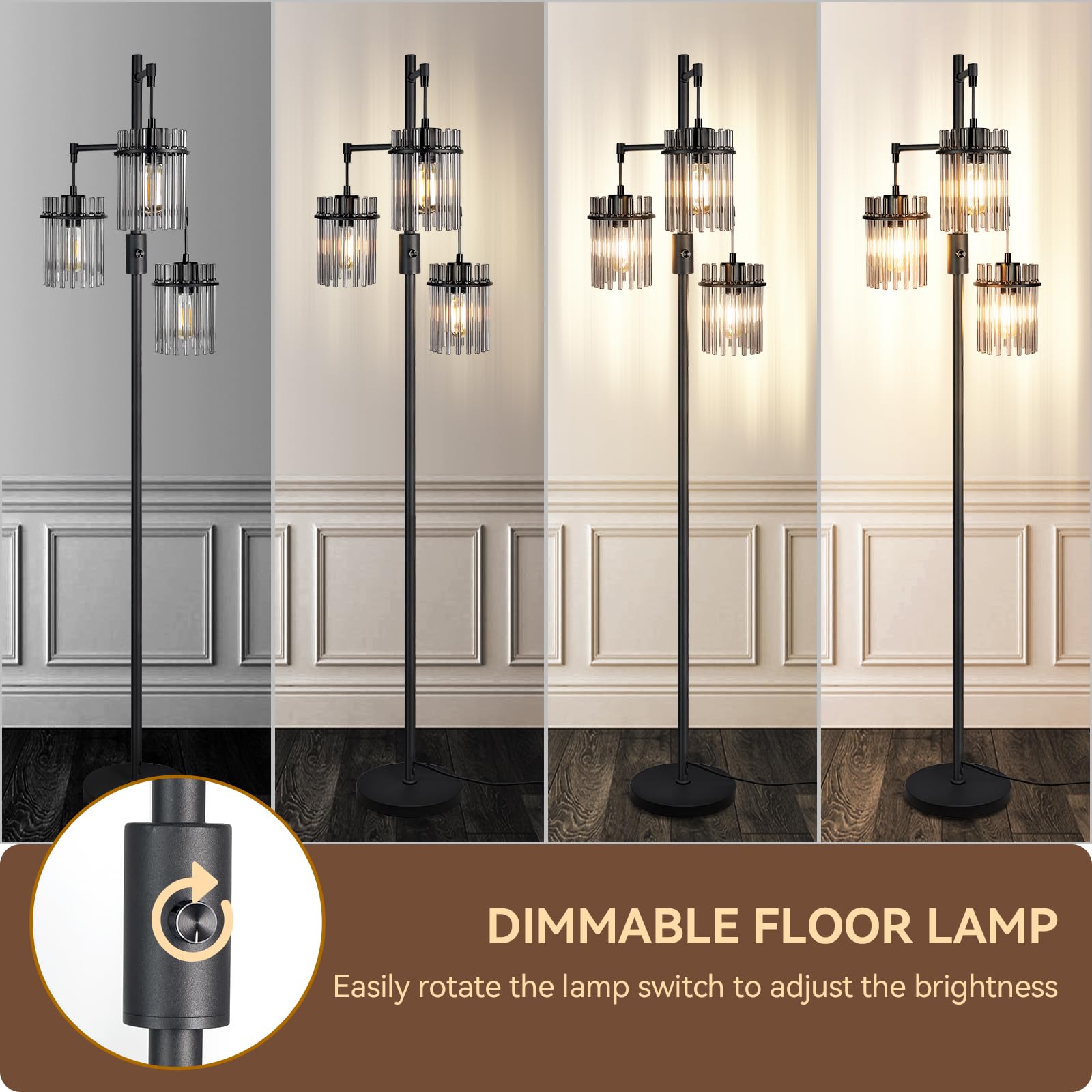 VOUTOORO dimmable lamp provides stepless brightness for any mood.