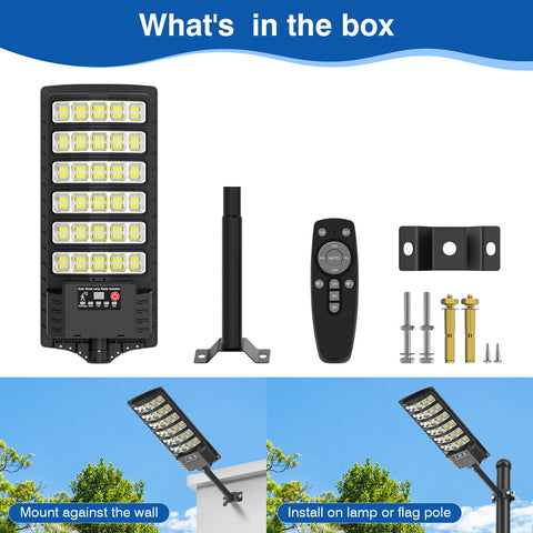 VowelsOne four-pack setup illuminating streets, courtyards, and garages