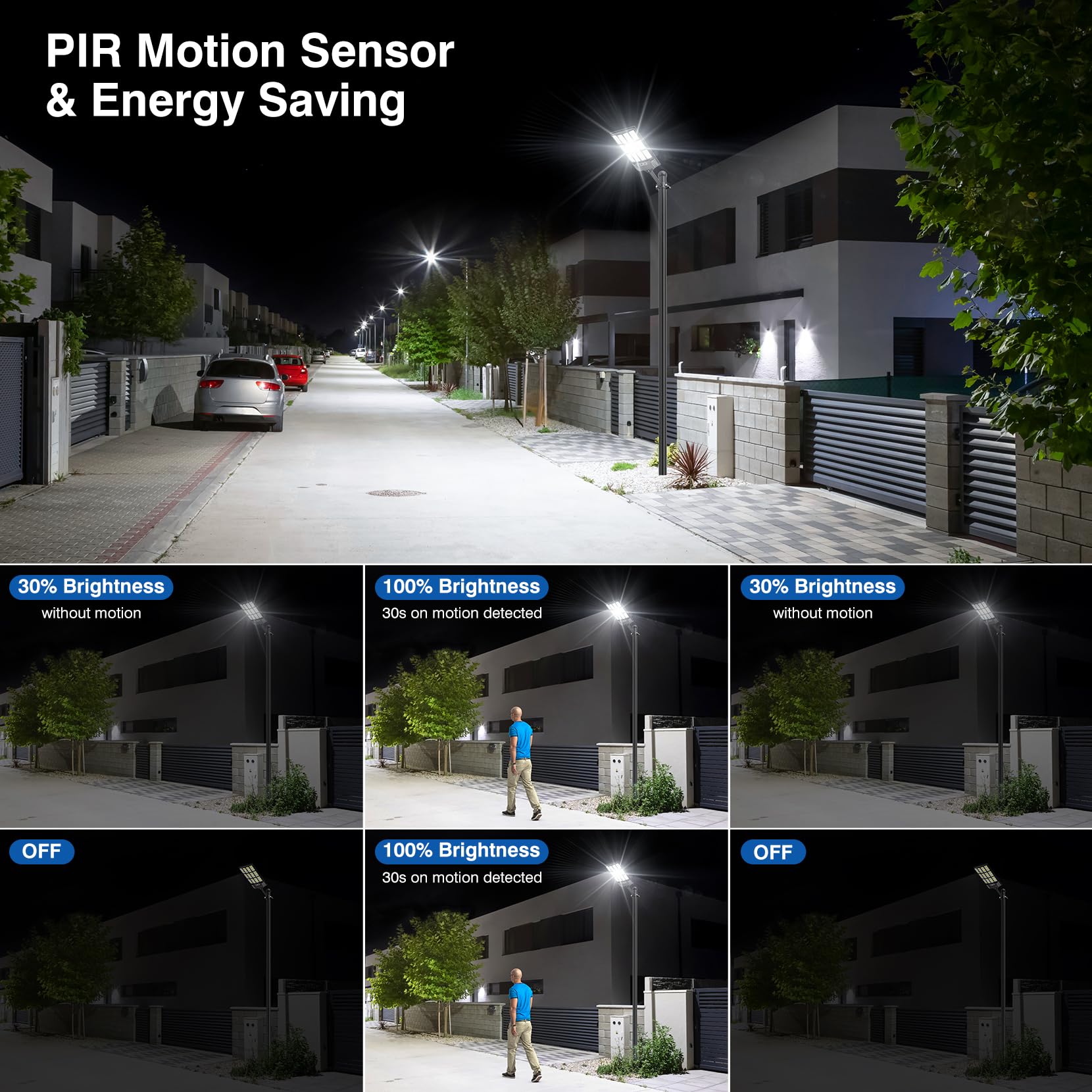 VowelsOne solar street light wide-angle-320 ensures broad coverage with fewer dark spots.