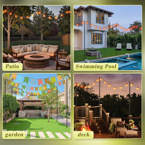 Voxelure 10ft adjustable outdoor light poles extend reach for larger spaces