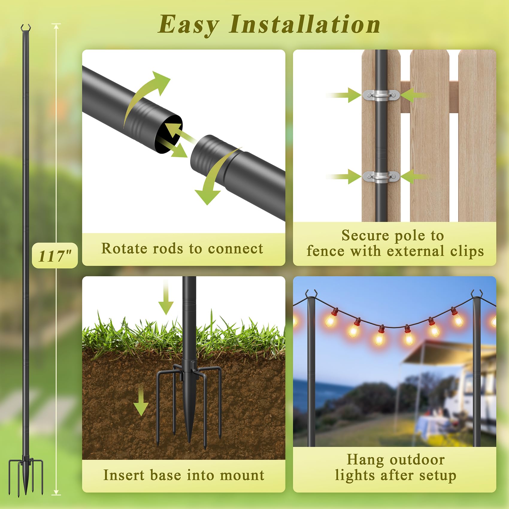Voxelure fence clip/screw install option for easy mounting