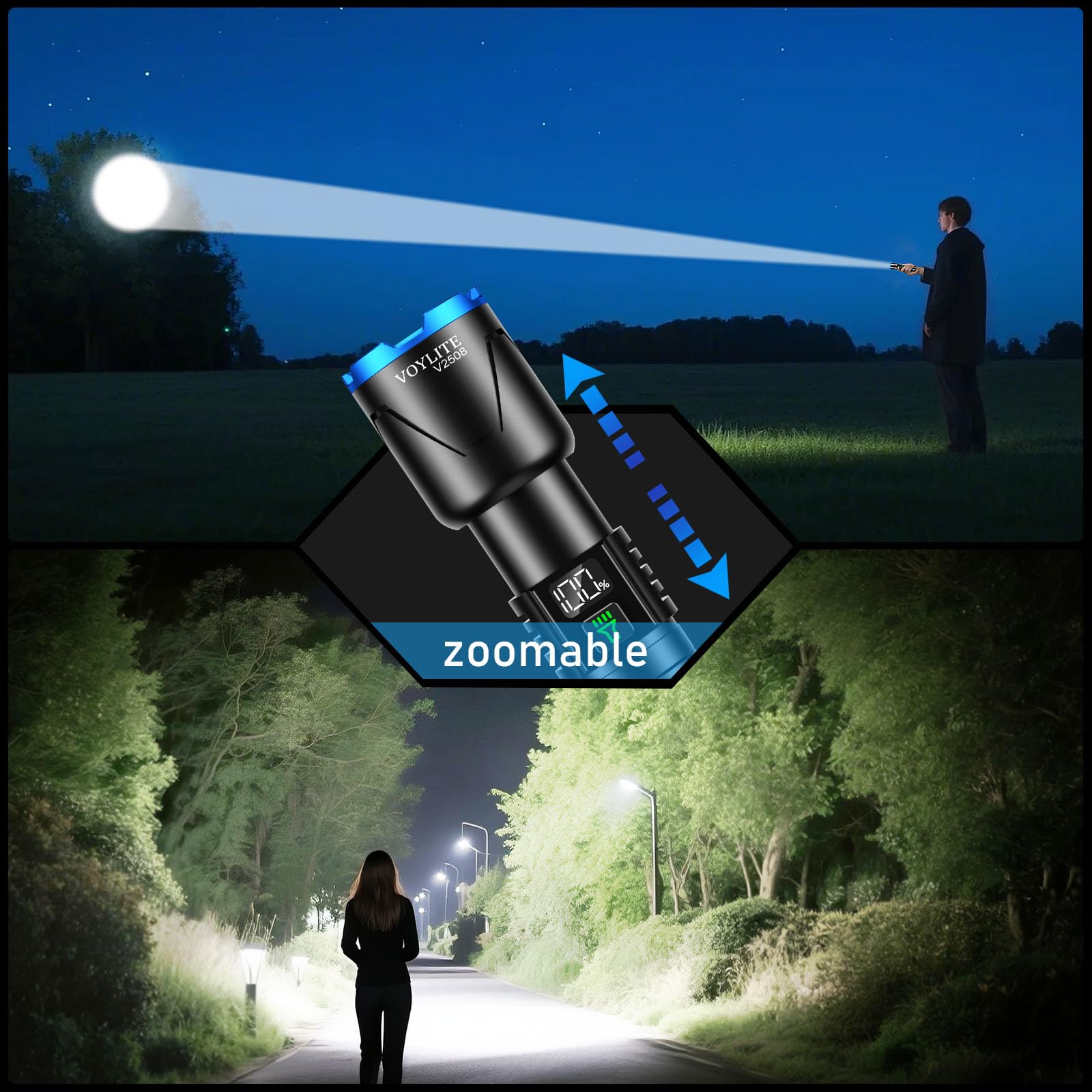 Voylite tactical flashlight aircraft-aluminum body for rugged outdoor use